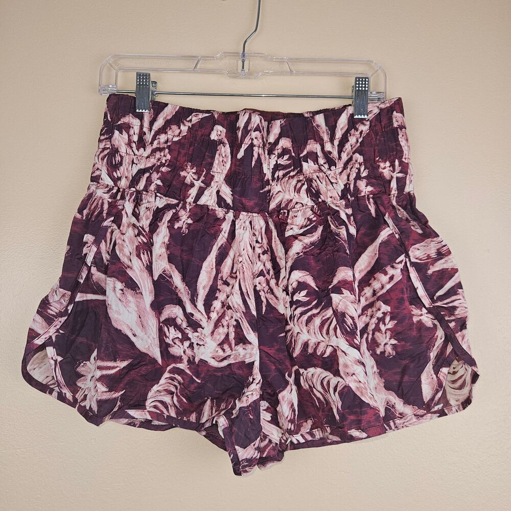 Free People FP Movement The Way Home Floral Shorts Eggplant Size XL